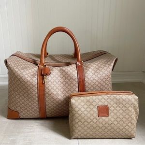 Vintage Celine Triomphe cosmetic & overnight bag